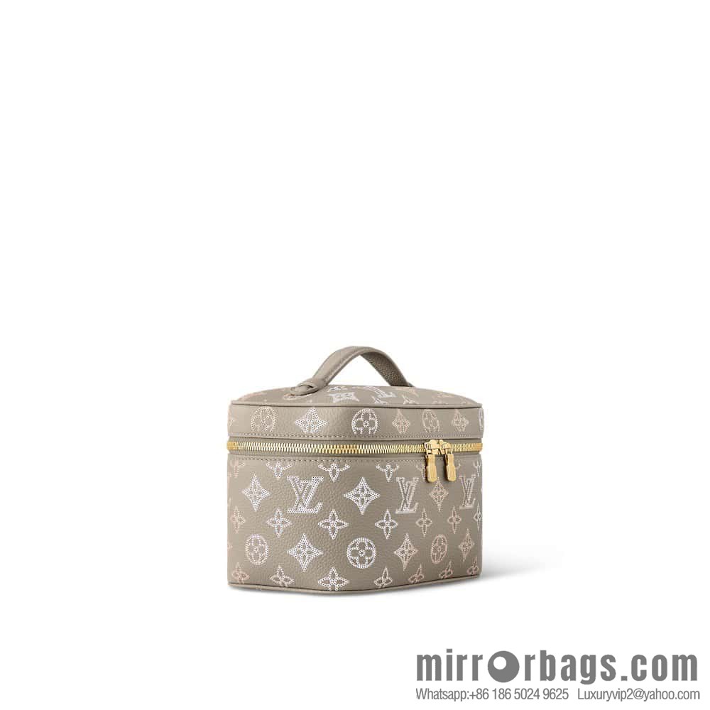 [Boutique‑grade] M23550 light gray full leather pouch series NICE mini pouch M44495 gray (cut-out)