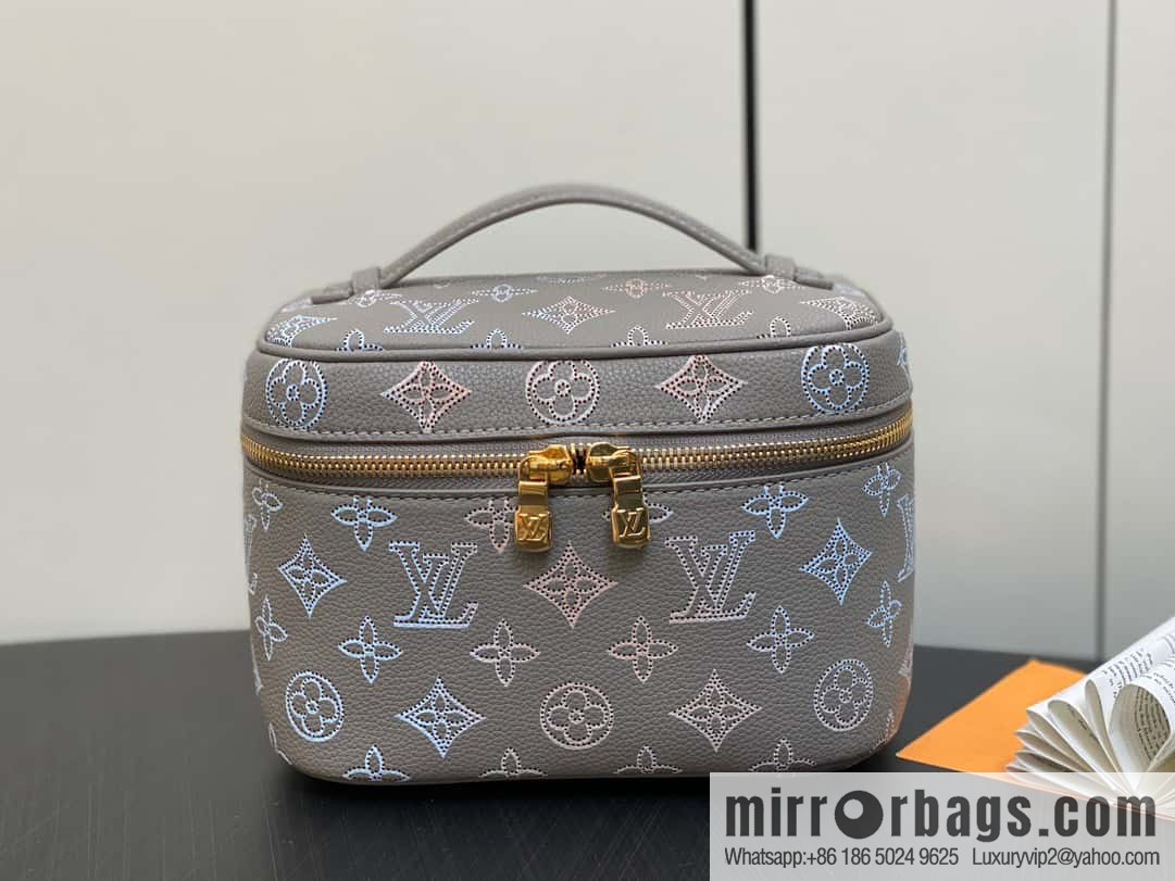 [Boutique‑grade] M23550 light gray full leather pouch series NICE mini pouch M44495 gray (cut-out)