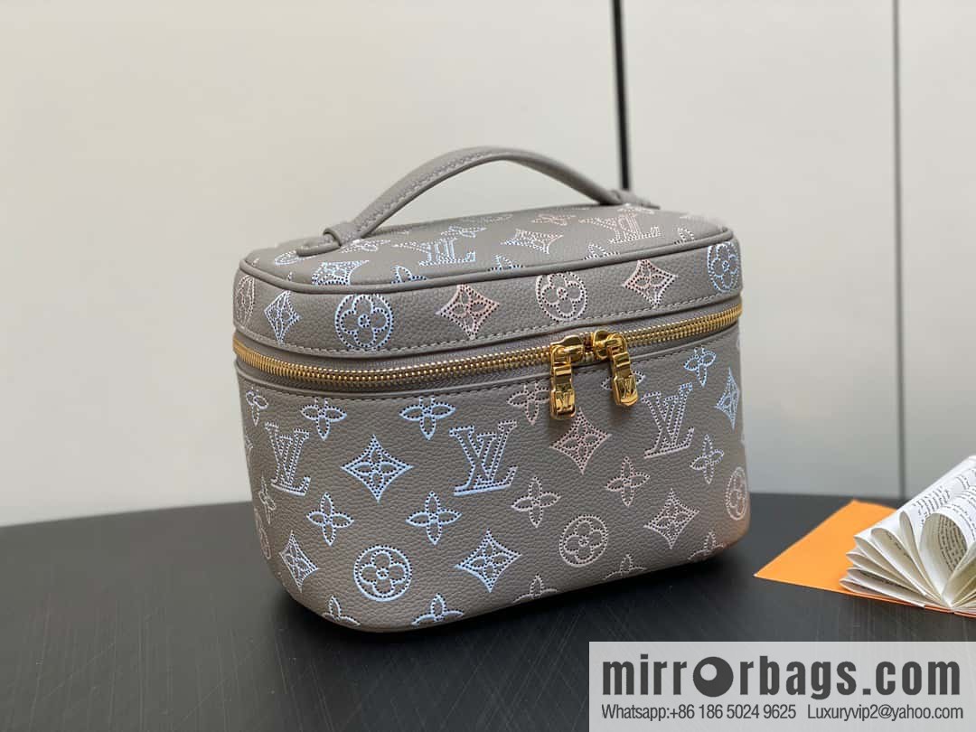 [Boutique‑grade] M23550 light gray full leather pouch series NICE mini pouch M44495 gray (cut-out)