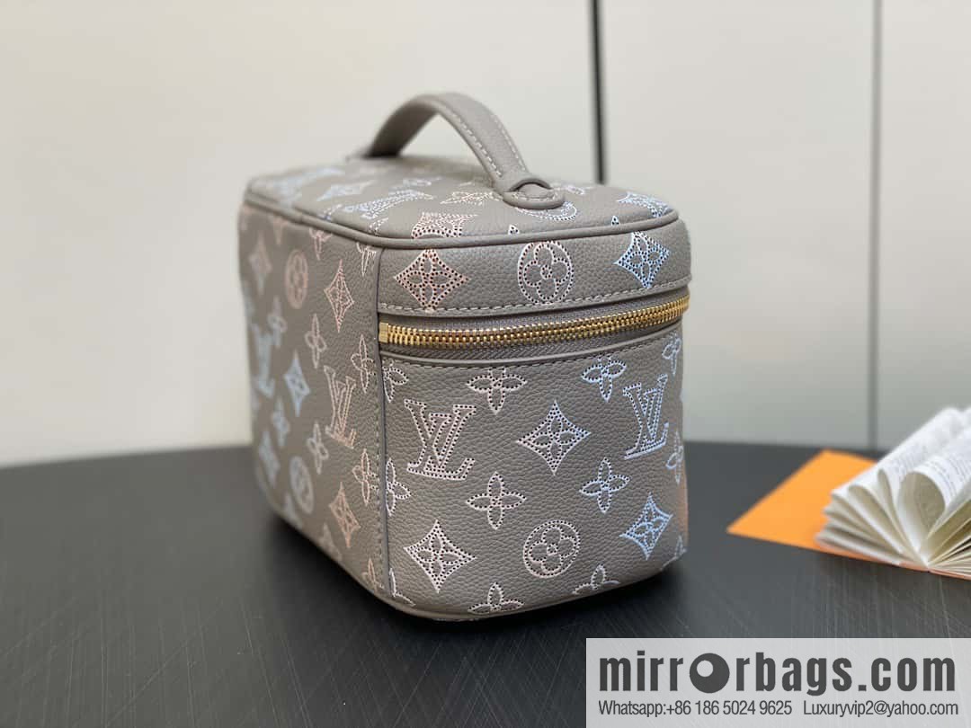[Boutique‑grade] M23550 light gray full leather pouch series NICE mini pouch M44495 gray (cut-out)