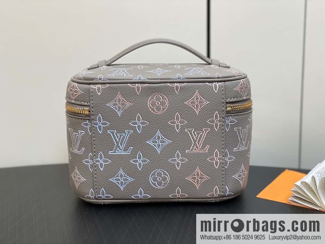 [Boutique‑grade] M23550 light gray full leather pouch series NICE mini pouch M44495 gray (cut-out)