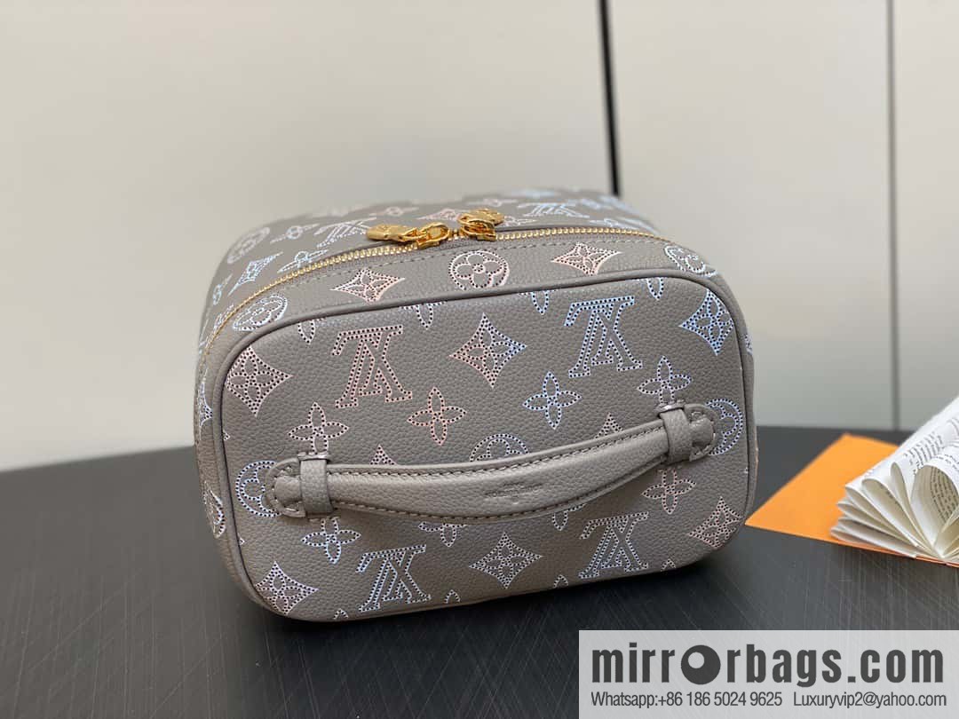 [Boutique‑grade] M23550 light gray full leather pouch series NICE mini pouch M44495 gray (cut-out)