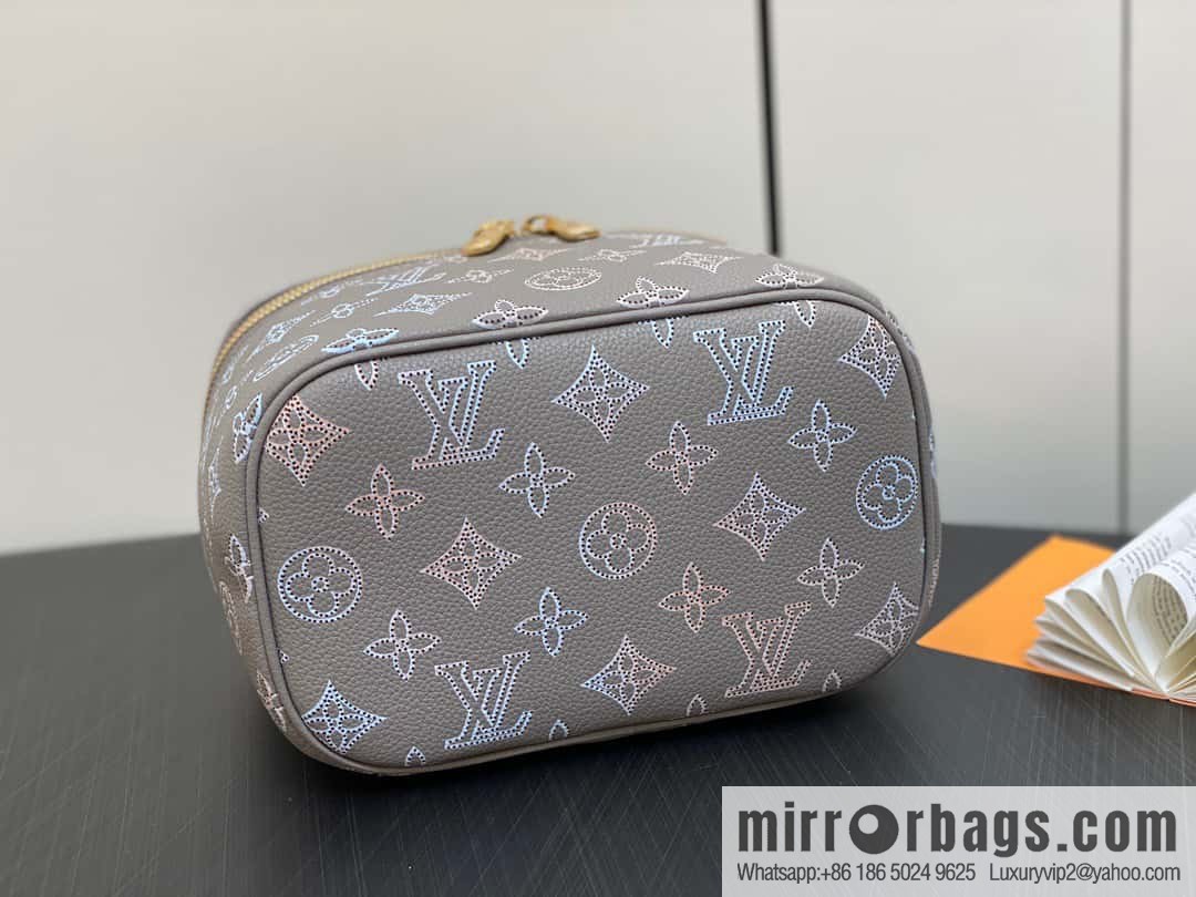 [Boutique‑grade] M23550 light gray full leather pouch series NICE mini pouch M44495 gray (cut-out)