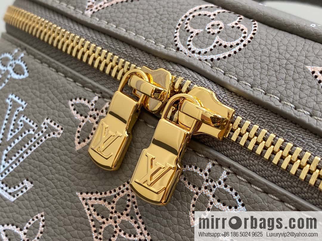 [Boutique‑grade] M23550 light gray full leather pouch series NICE mini pouch M44495 gray (cut-out)