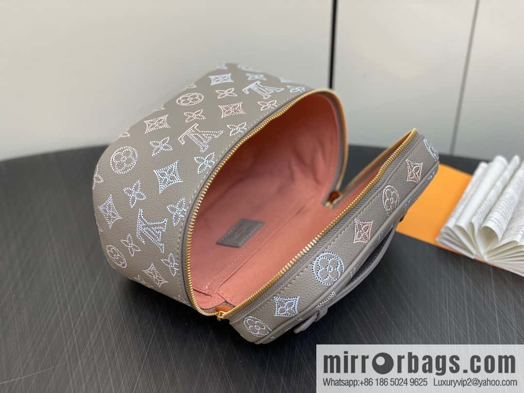 [Boutique‑grade] M23550 light gray full leather pouch series NICE mini pouch M44495 gray (cut-out)