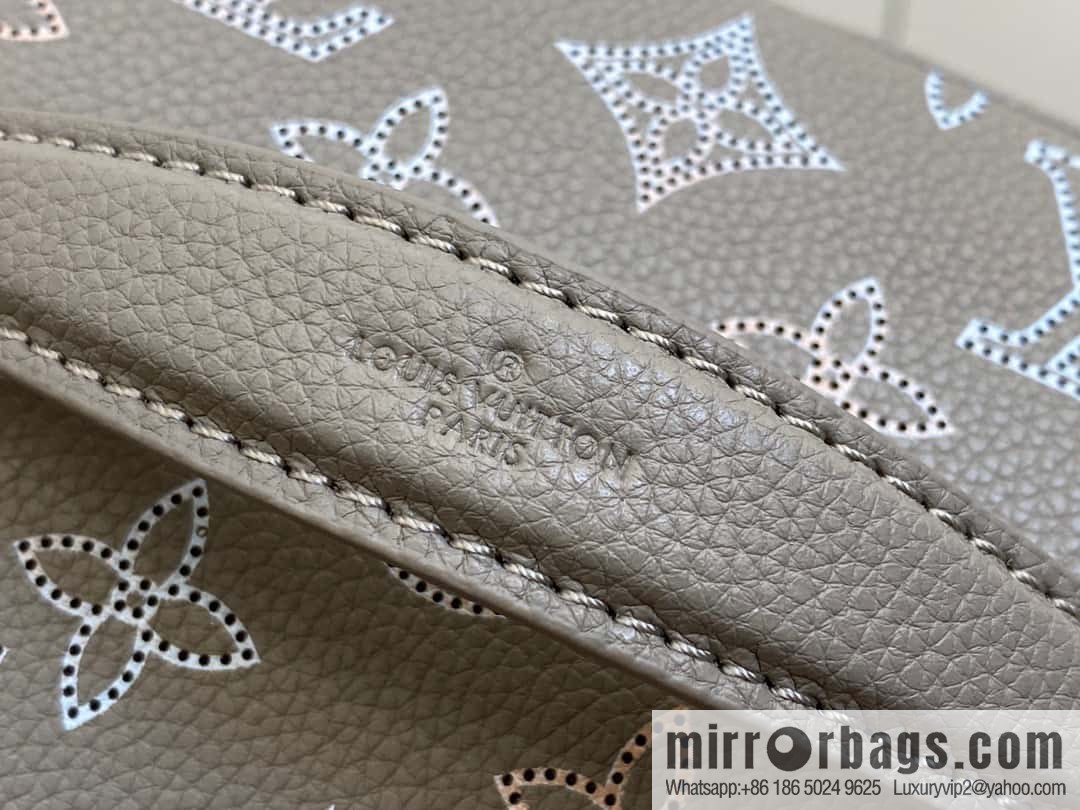 [Boutique‑grade] M23550 light gray full leather pouch series NICE mini pouch M44495 gray (cut-out)
