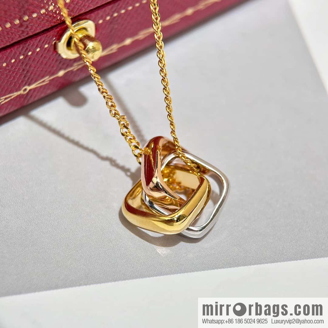 ❗️CNC version ❗️ ☀️ Cartier Cartier Trinity Box 100th anniversary limited three-ring three-color necklace ☀️