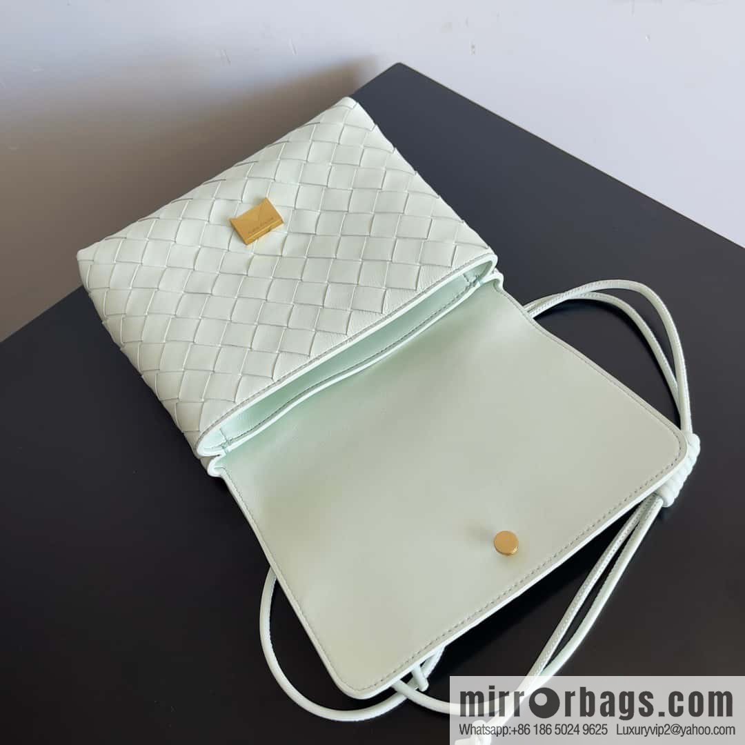 Bv new intrecciato weaving craft mini crossbody bag model number; 741897 ice blue
