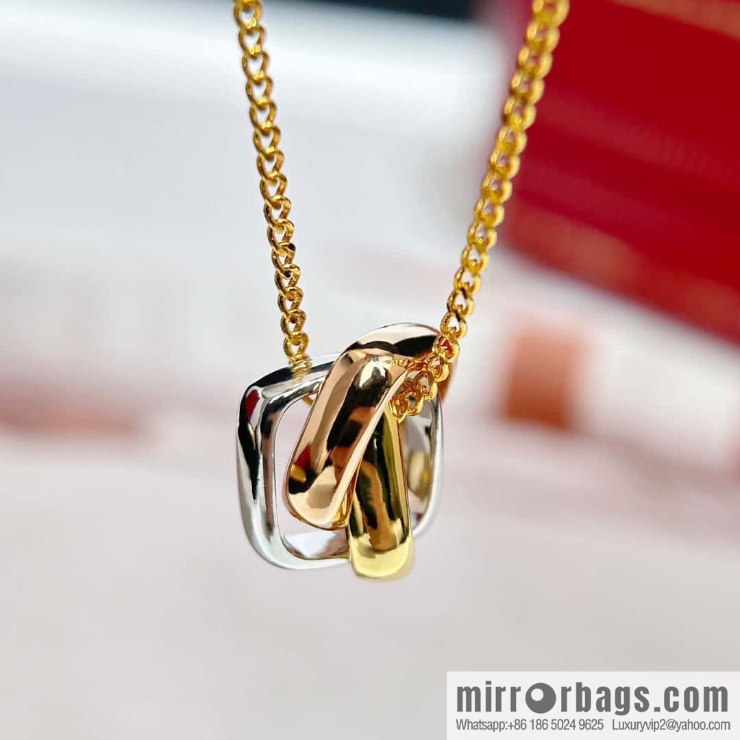 ❗️CNC version ❗️ ☀️ Cartier Cartier Trinity Box 100th anniversary limited three-ring three-color necklace ☀️