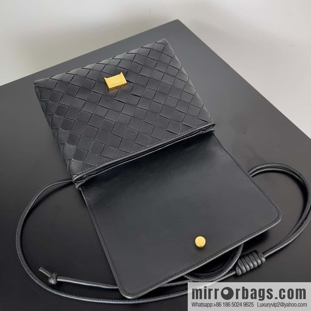Bv new intrecciato knitting mini crossbody bag model number; 741897 black