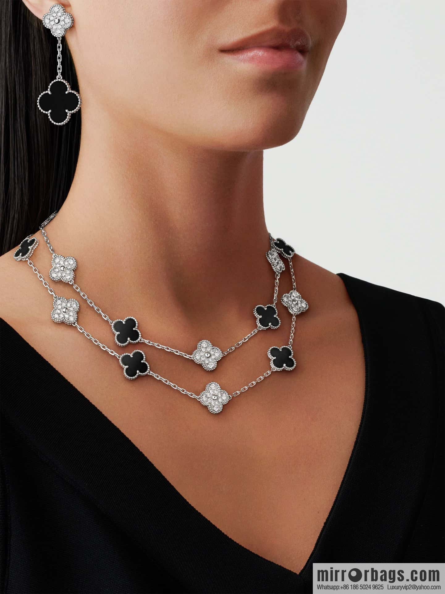 Van Cleef & Arpels Magic Alhambra Black Agate Clover Earrings Earrings