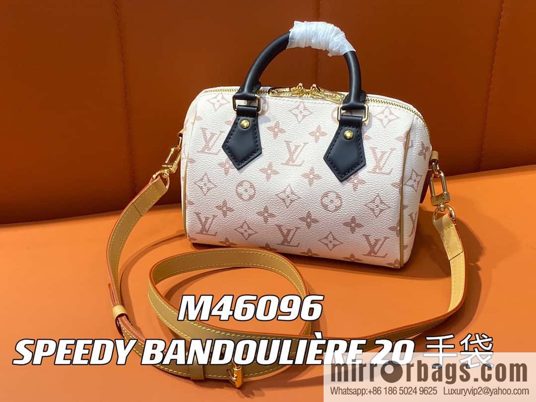 [Boutique‑grade] M46096 white flower M46234speedy pillow bag series M45957 SPEEDY BANDOULIZRE 20 handbag
