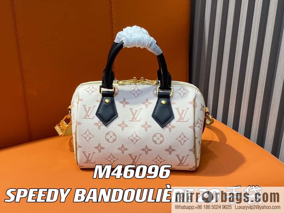 [Boutique‑grade] M46096 white flower M46234speedy pillow bag series M45957 SPEEDY BANDOULIZRE 20 handbag