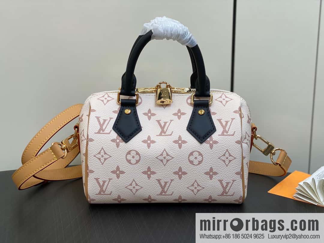[Boutique‑grade] M46096 white flower M46234speedy pillow bag series M45957 SPEEDY BANDOULIZRE 20 handbag