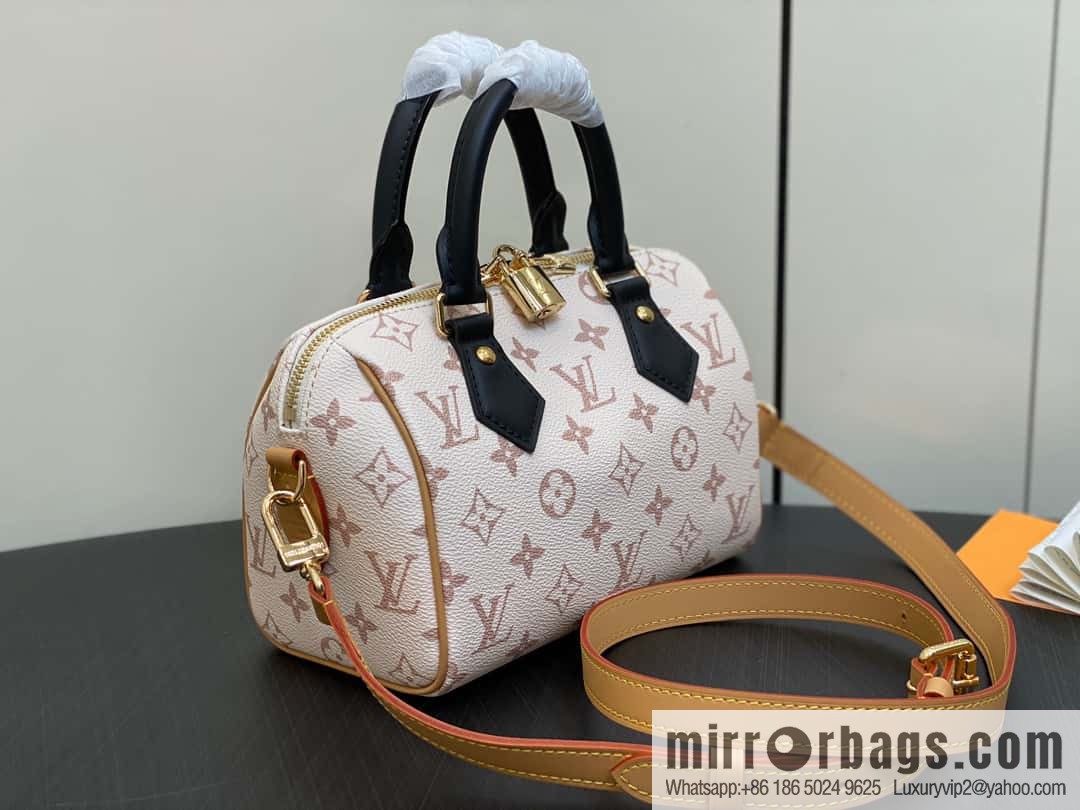 [Boutique‑grade] M46096 white flower M46234speedy pillow bag series M45957 SPEEDY BANDOULIZRE 20 handbag