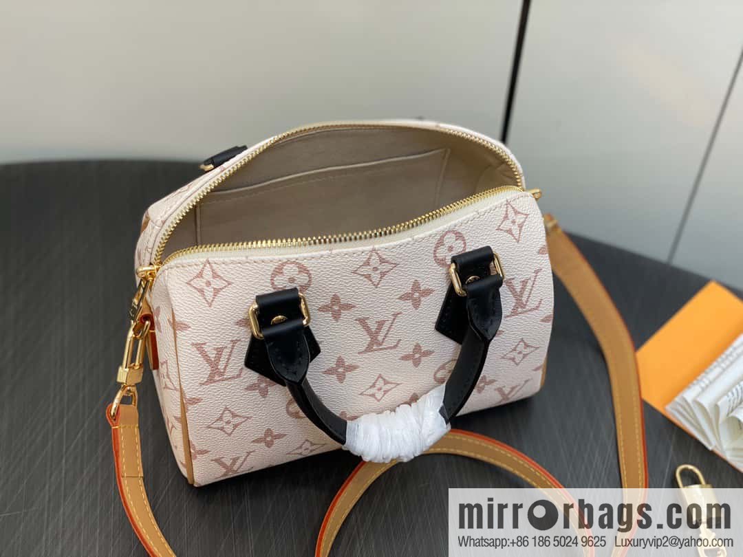 [Boutique‑grade] M46096 white flower M46234speedy pillow bag series M45957 SPEEDY BANDOULIZRE 20 handbag