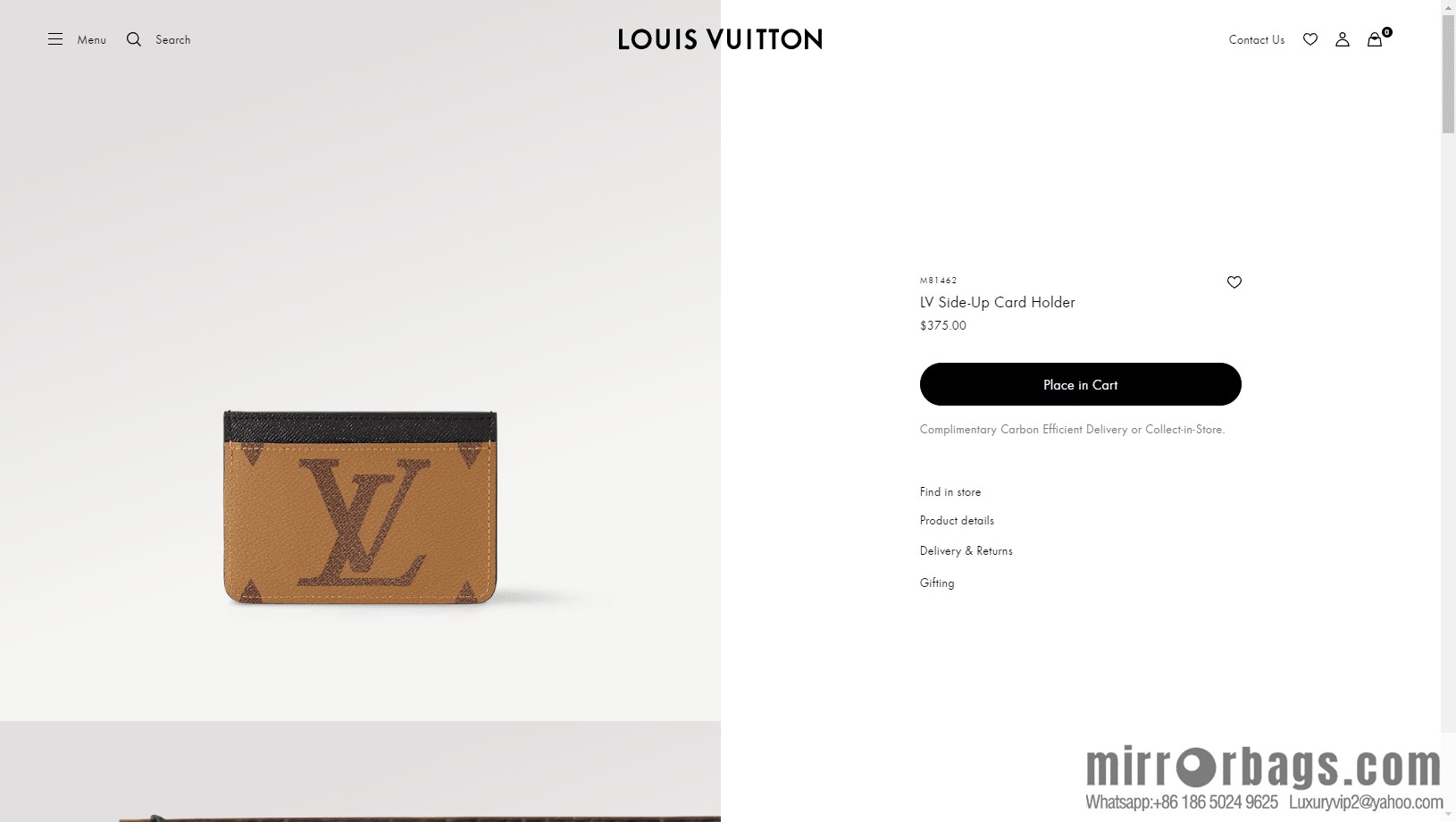 LV SIDE-UP card clip M81462 Premium