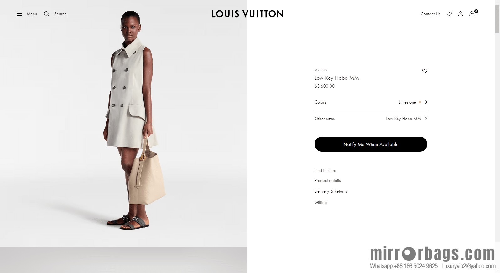 LV M25022 LOW KEY HOBO medium handbag