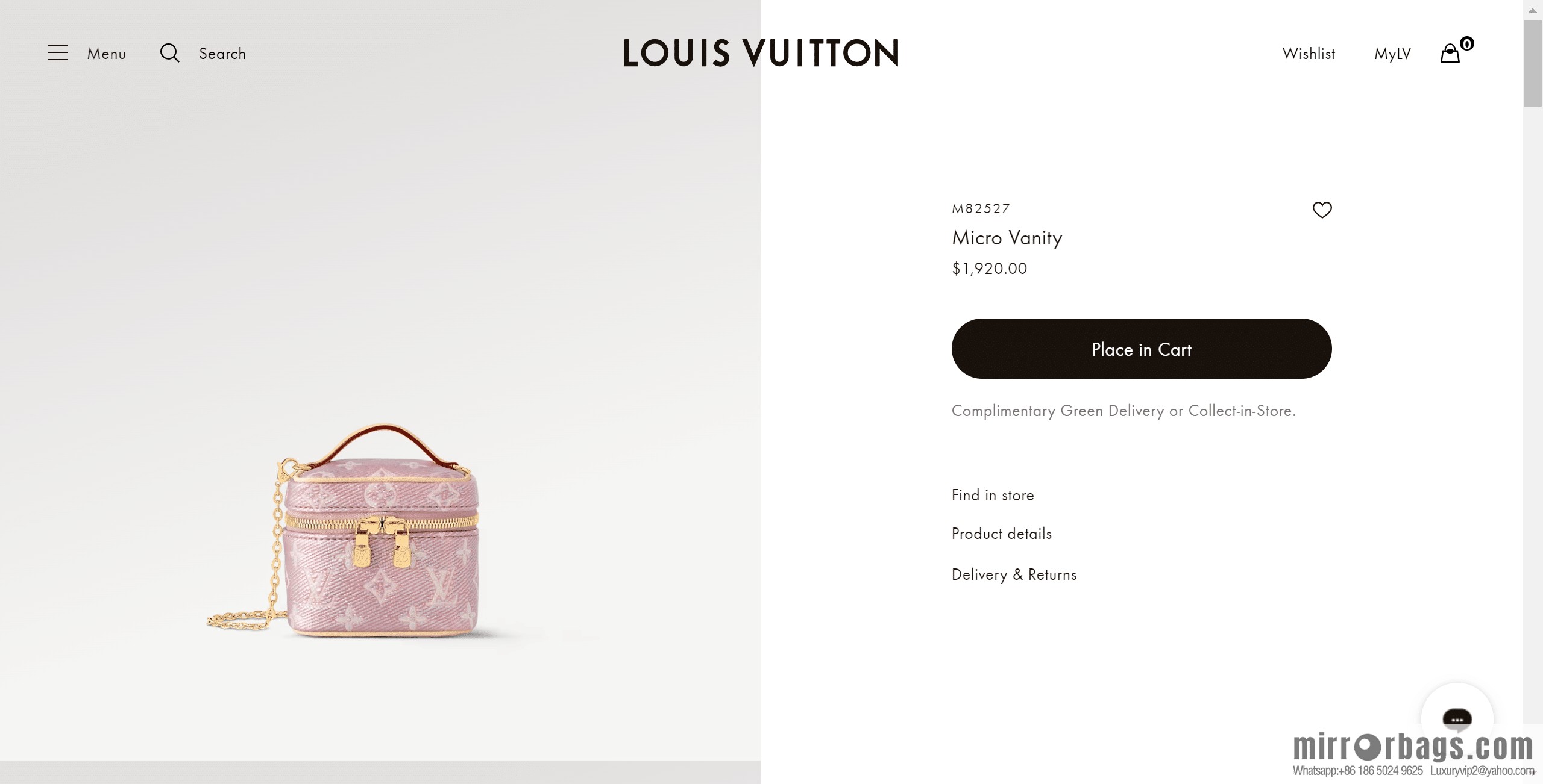 LV M82527 Micro Vanity