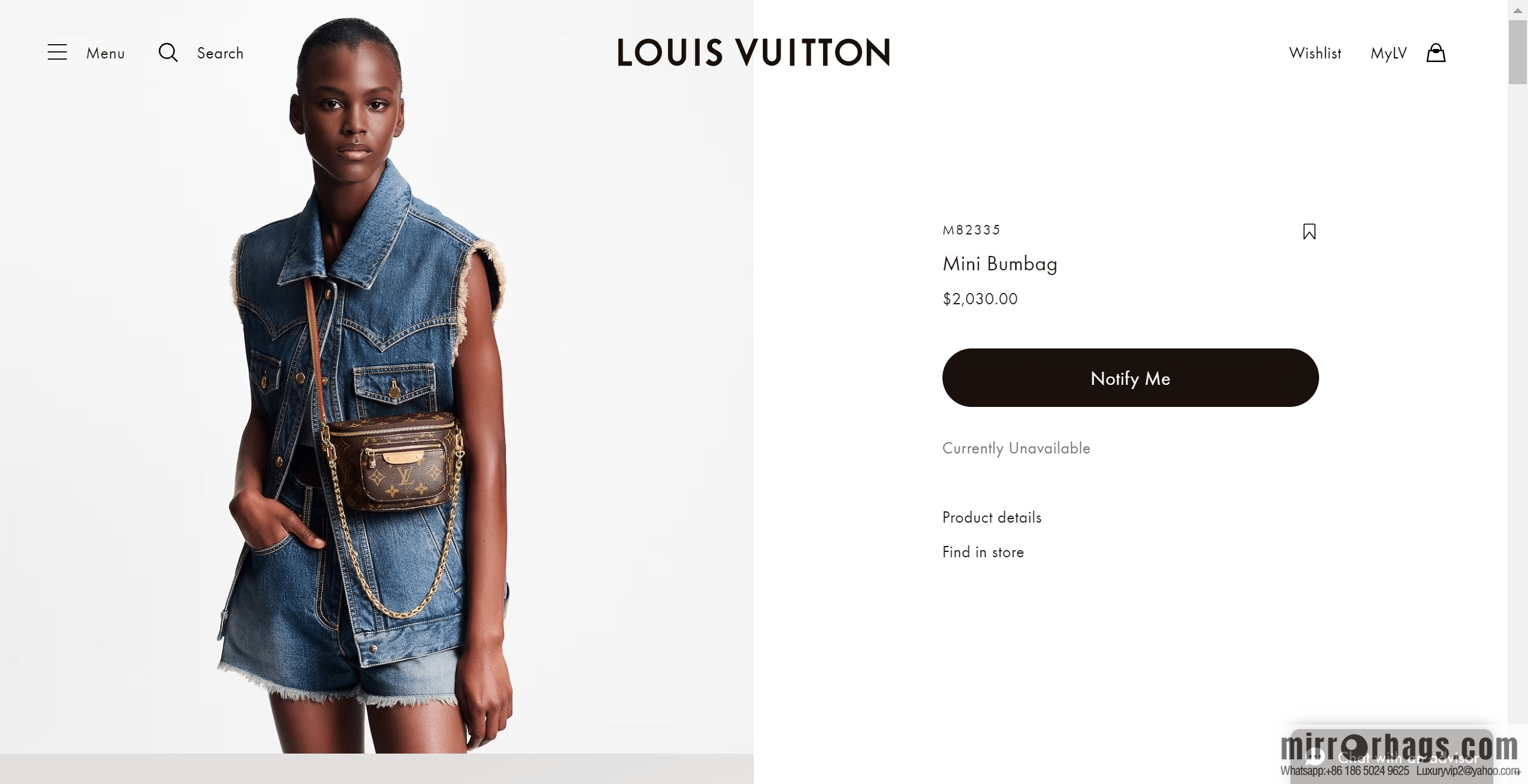 LV M82335 MINI BUMBAG handbag