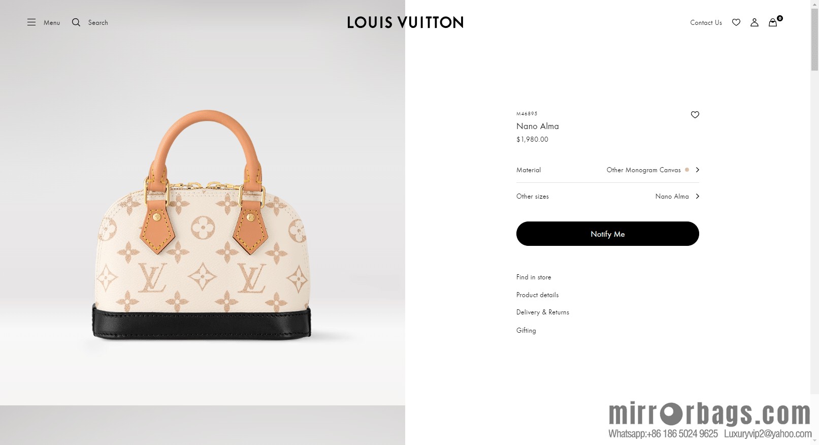 LV M46895 Nano Alma