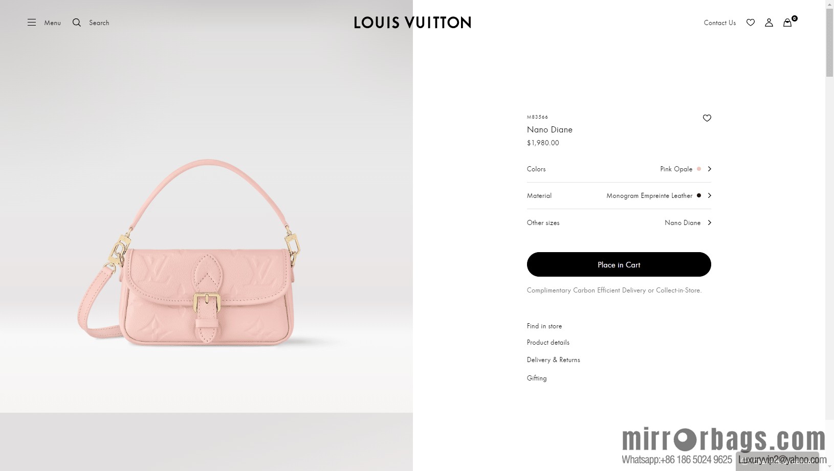 LV M83566 NANO DIANE handbag