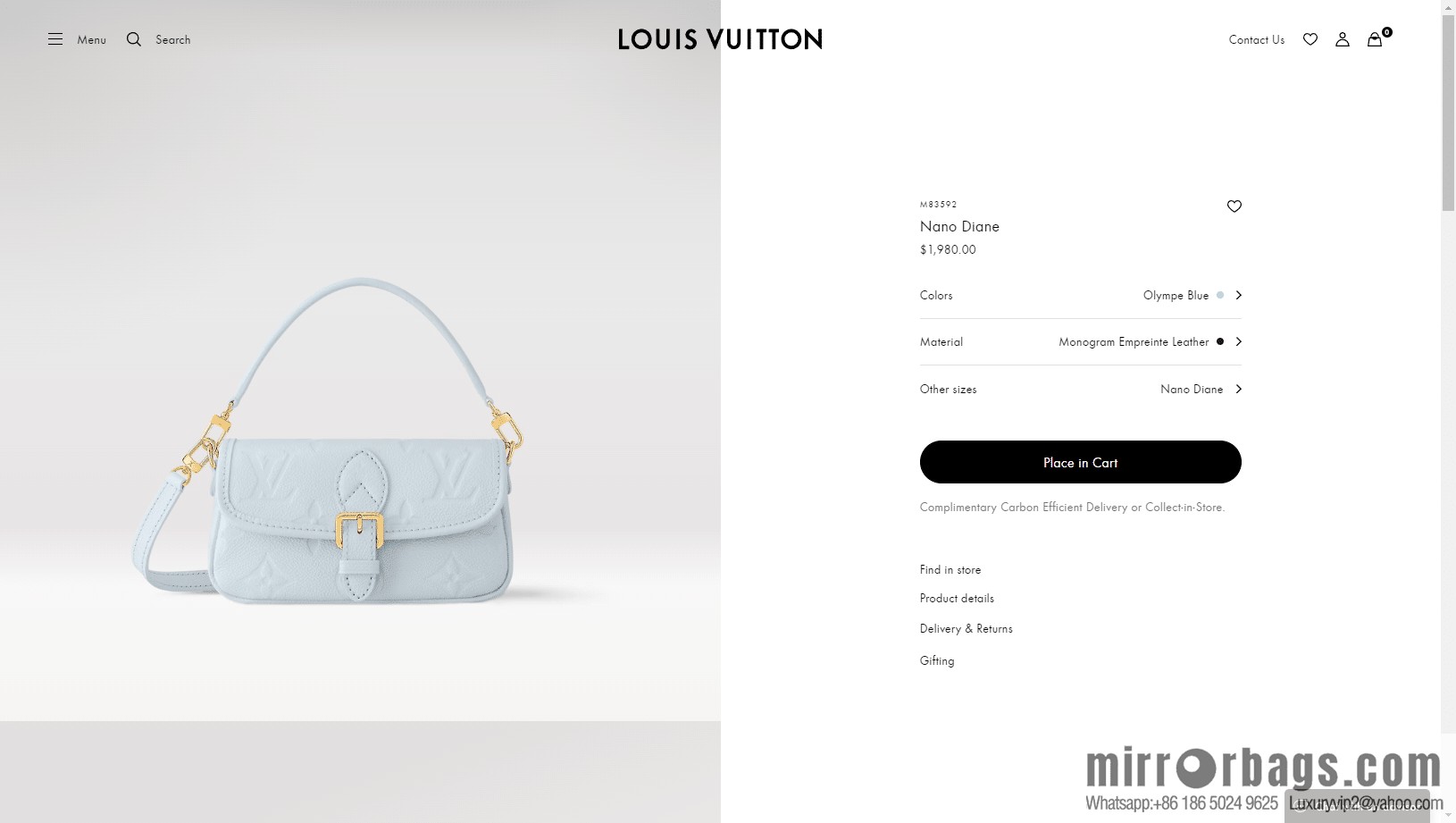 LV M83592 NANO DIANE handbag