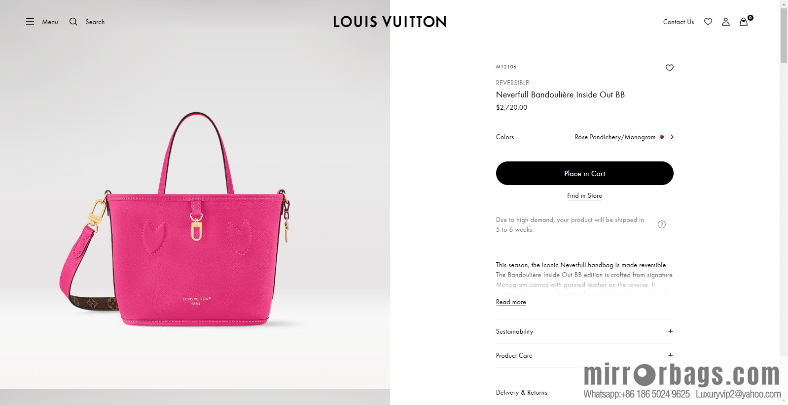 LV M12106 REVERSIBLE Neverfull Bandoulière Inside Out BB