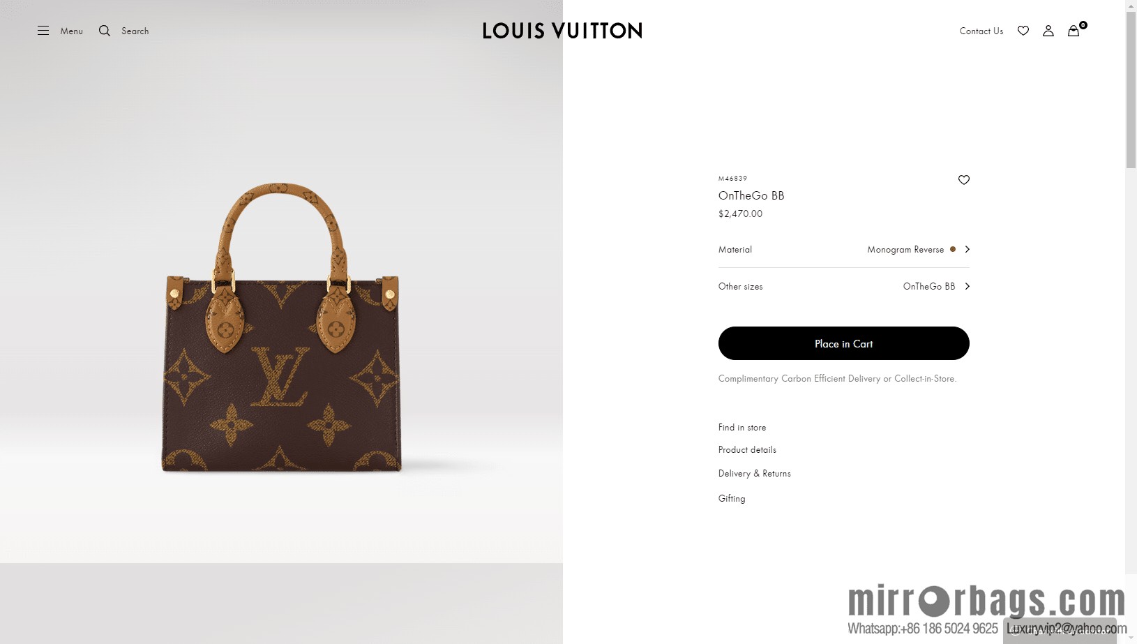 LV M46839 ONTHEGO BB handbag