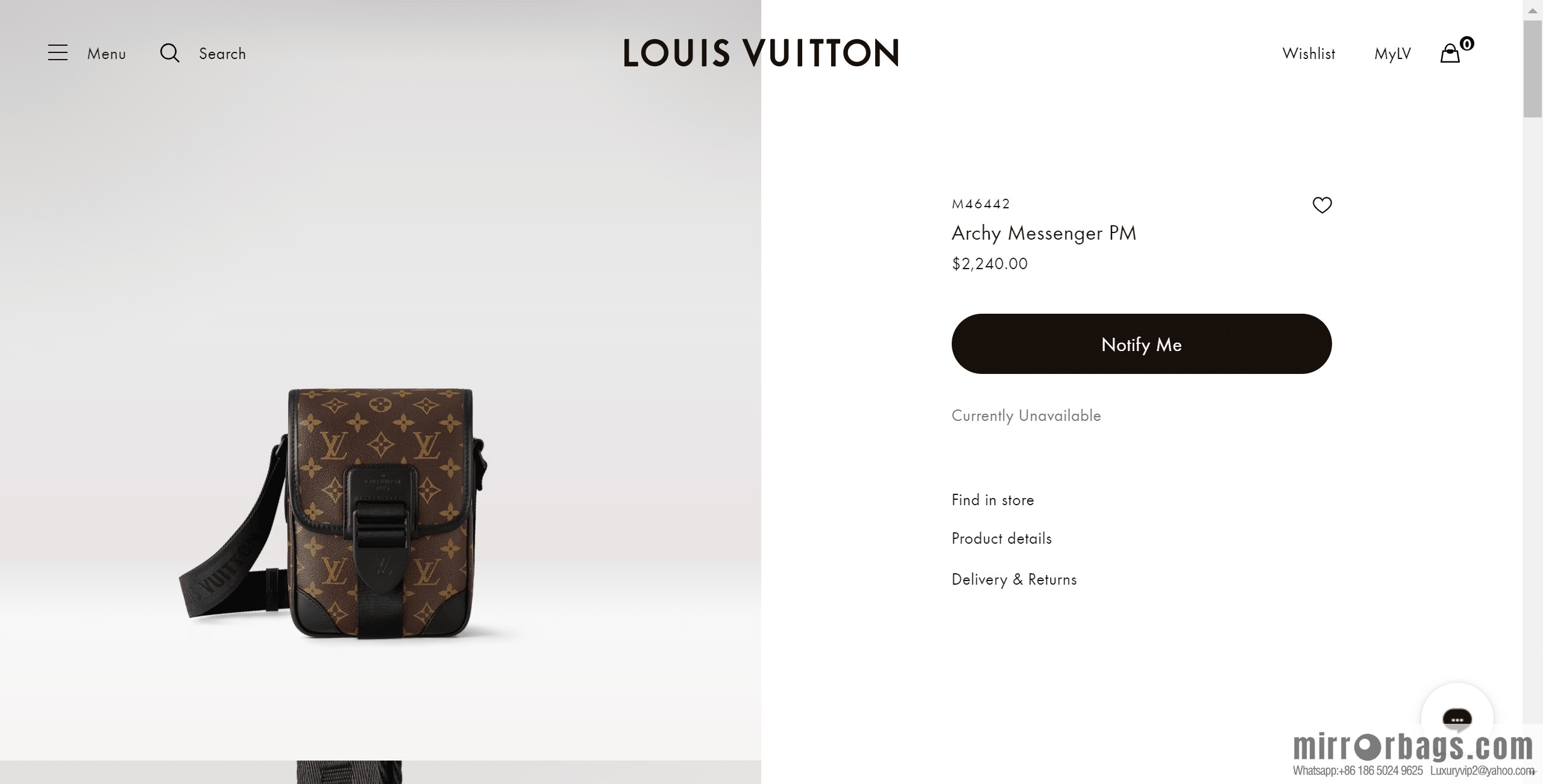 LV M46442 ARCHY small messenger bag