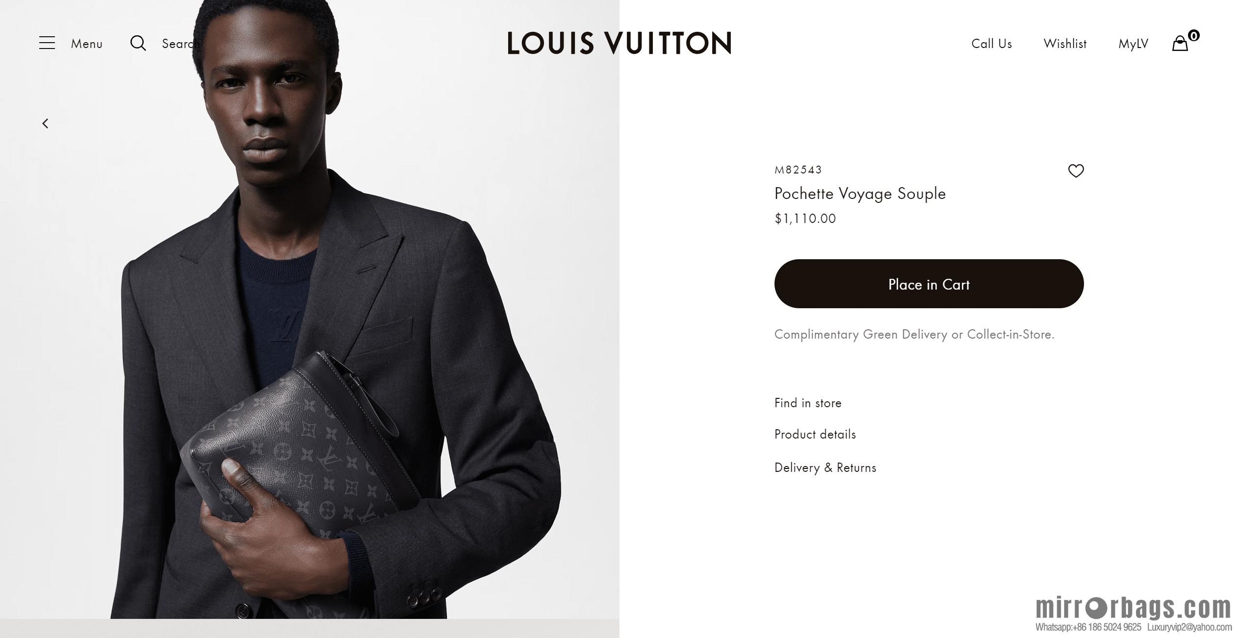 LV M82543 POCHETTE VOYAGE SOUPLE clutch