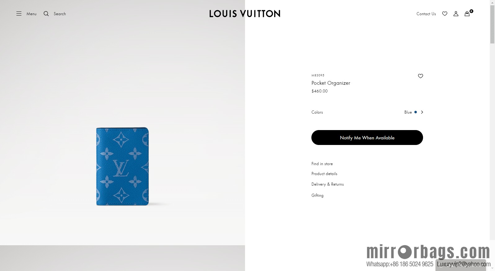 LV Pocket Wallet M83095 Premium