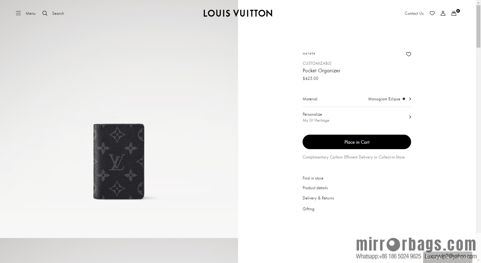 LV Pocket Wallet M61696 Premium