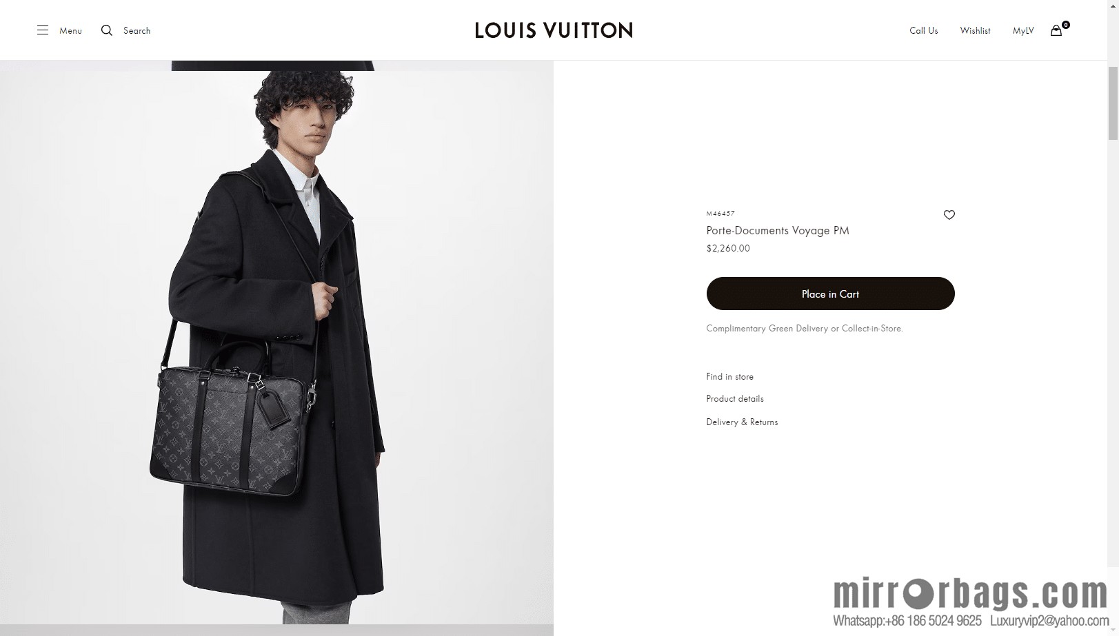 LV M46457 Porte-Documents Voyage PM