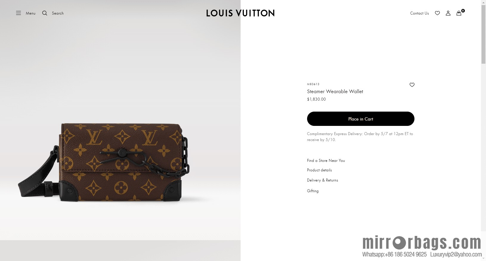 LV M83613 Steamer Wearable Wallet