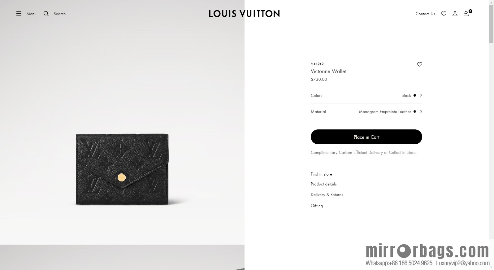 LV Victoria Wallet M64060 Premium