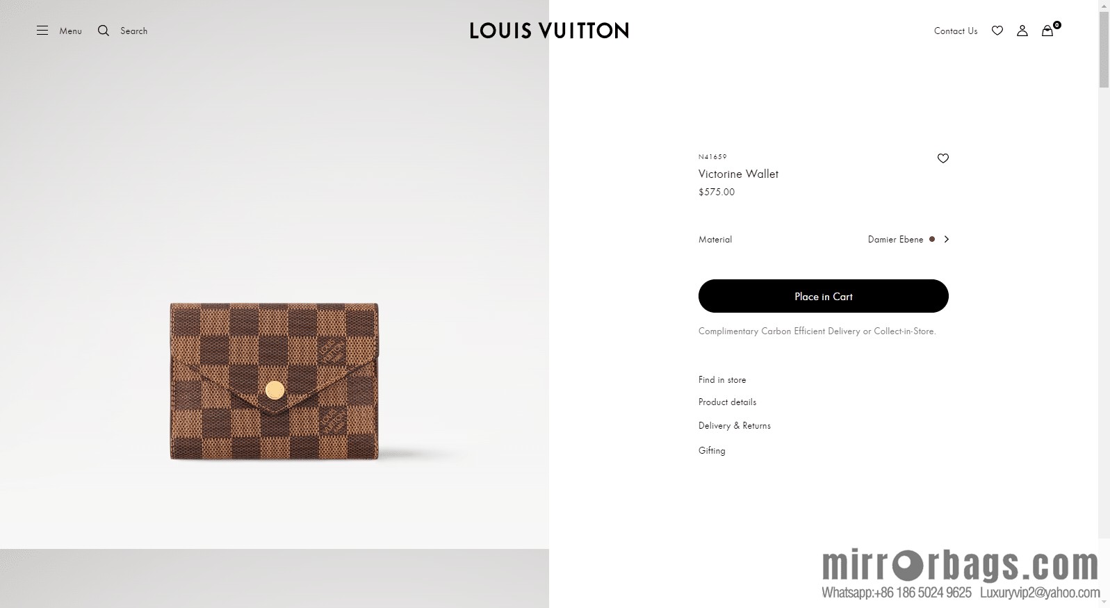 LV VICTORINE Wallet N41659 Premium