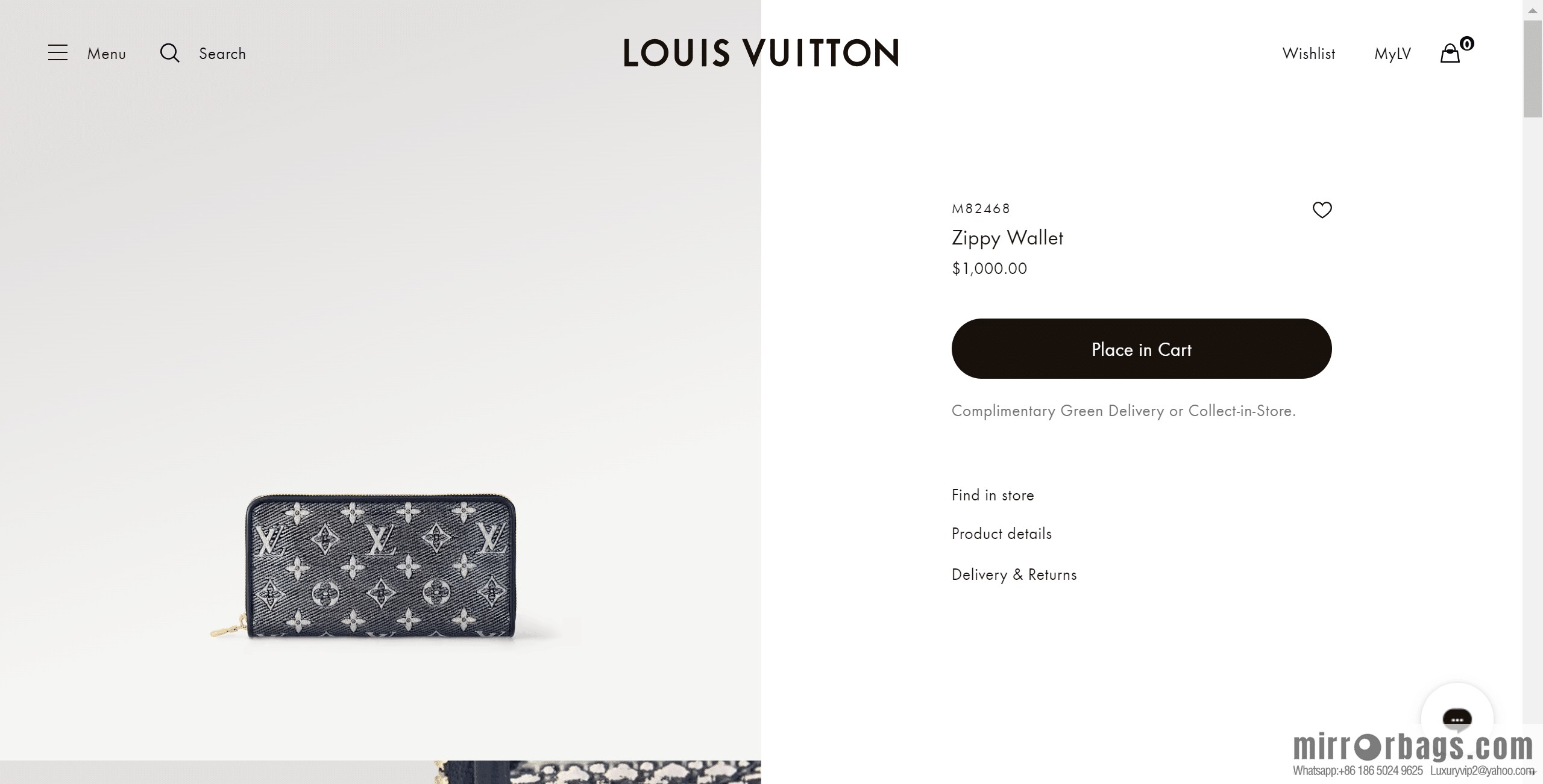 LV M82468 Zippy Wallet