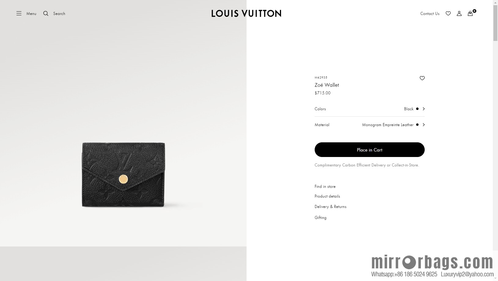 LV Zoé wallet M62935 Premium