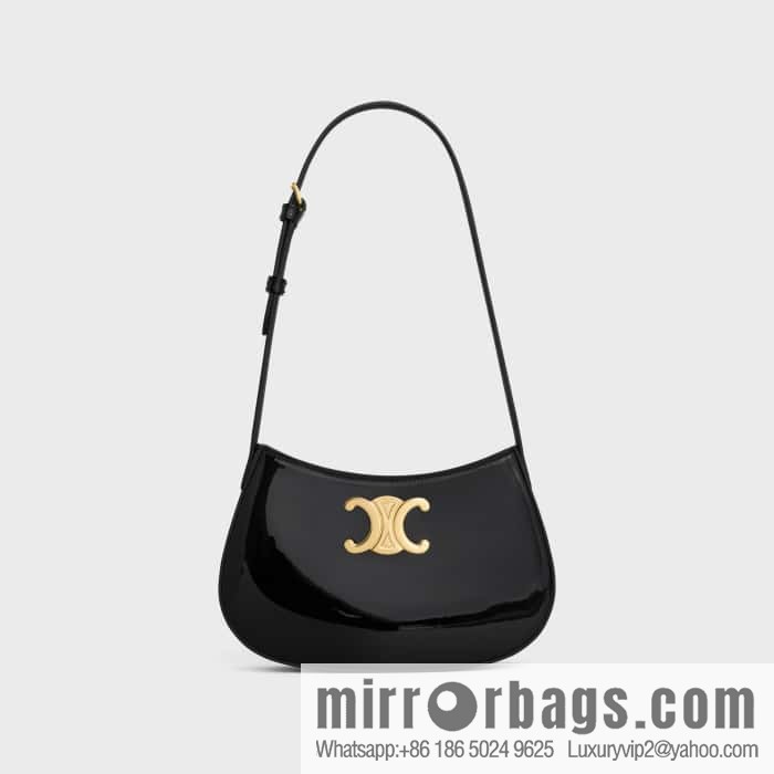 CELINE TILLY Medium lacquered cow leather handbag 115703