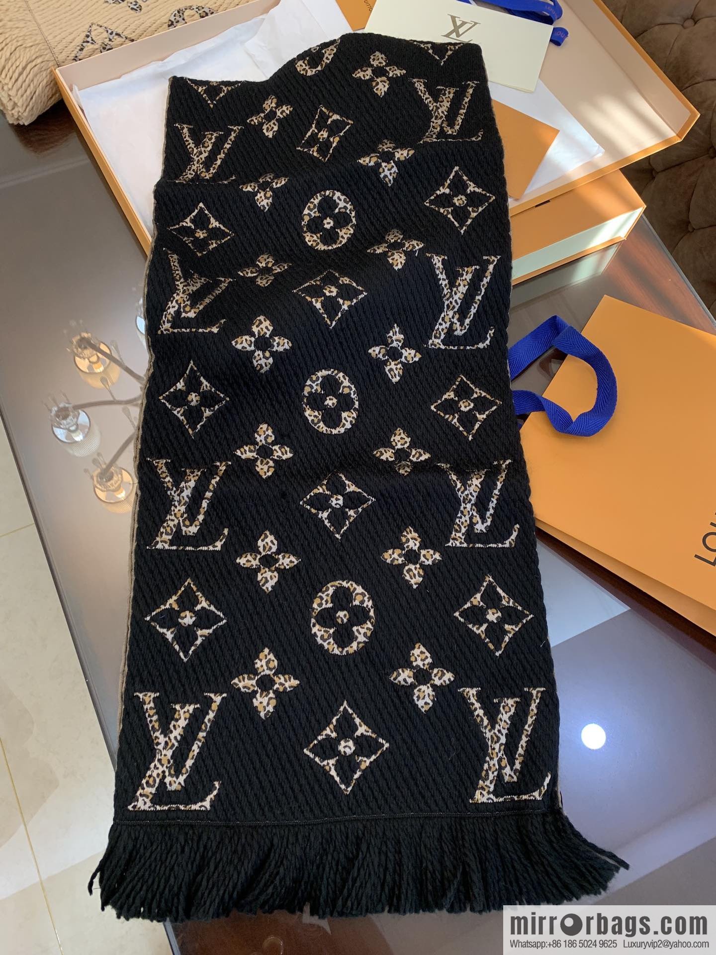 LV Louis Vuitton wool organza blended scarf M75884
