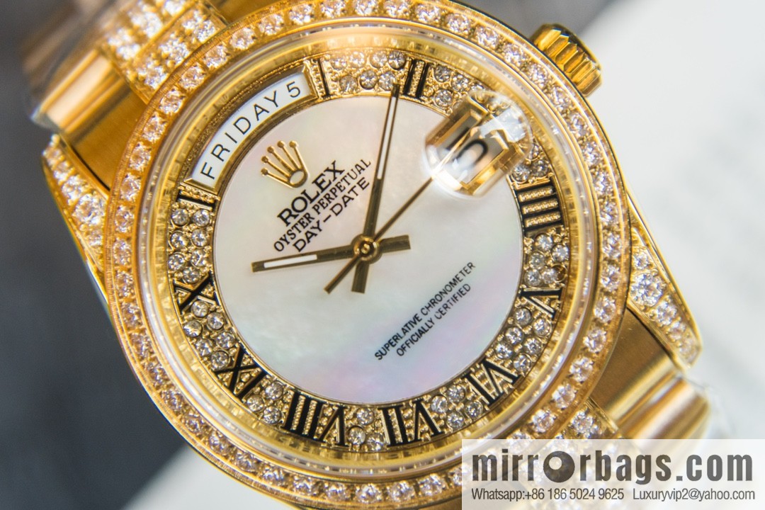 NS-Factory Rolex Log Full Diamond Series Swiss 2836 Movement Watch