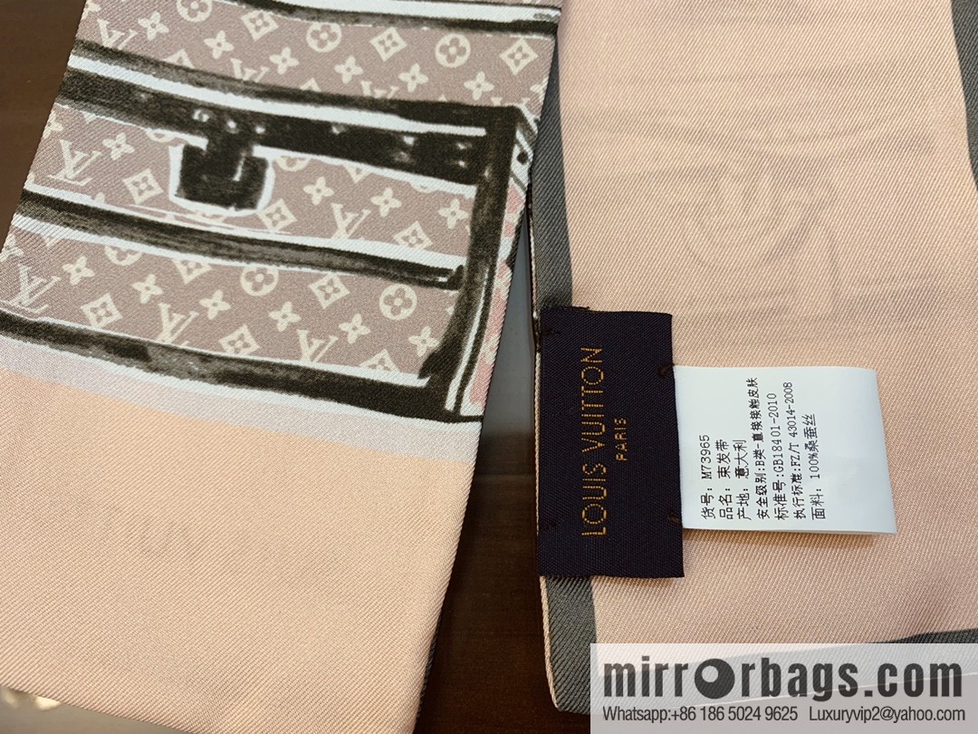 LV Louis Vuitton silk twill TRUNKS headband M73965