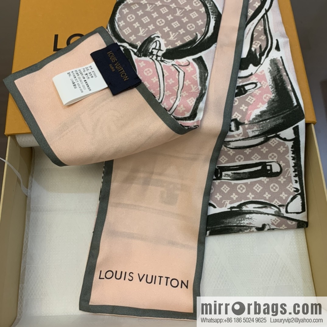 LV Louis Vuitton silk twill TRUNKS headband M73965