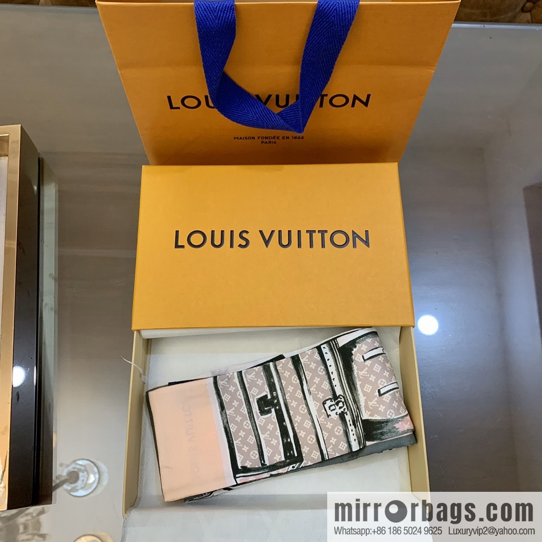 LV Louis Vuitton silk twill TRUNKS headband M73965