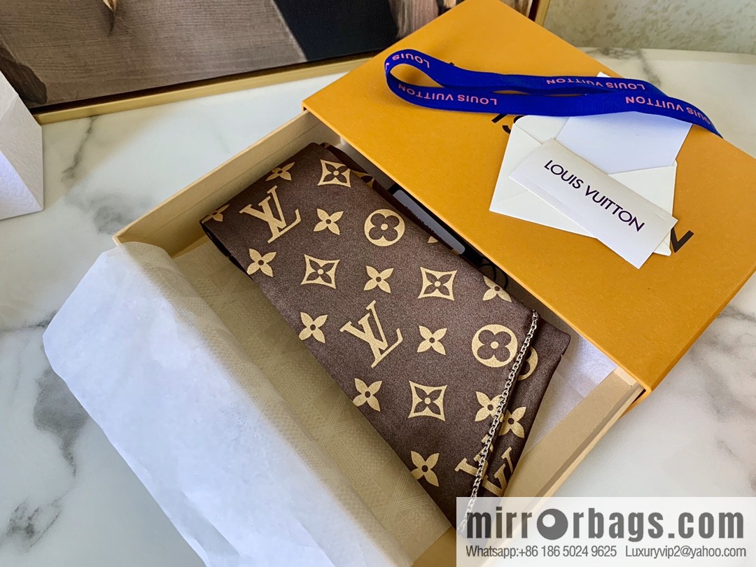 LV Louis Vuitton 100% Silk Satin Monogram Ribbon MP2592