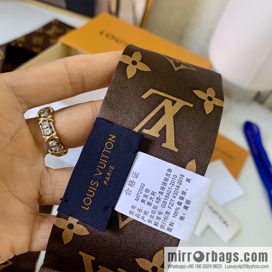 LV Louis Vuitton 100% Silk Satin Monogram Ribbon MP2592