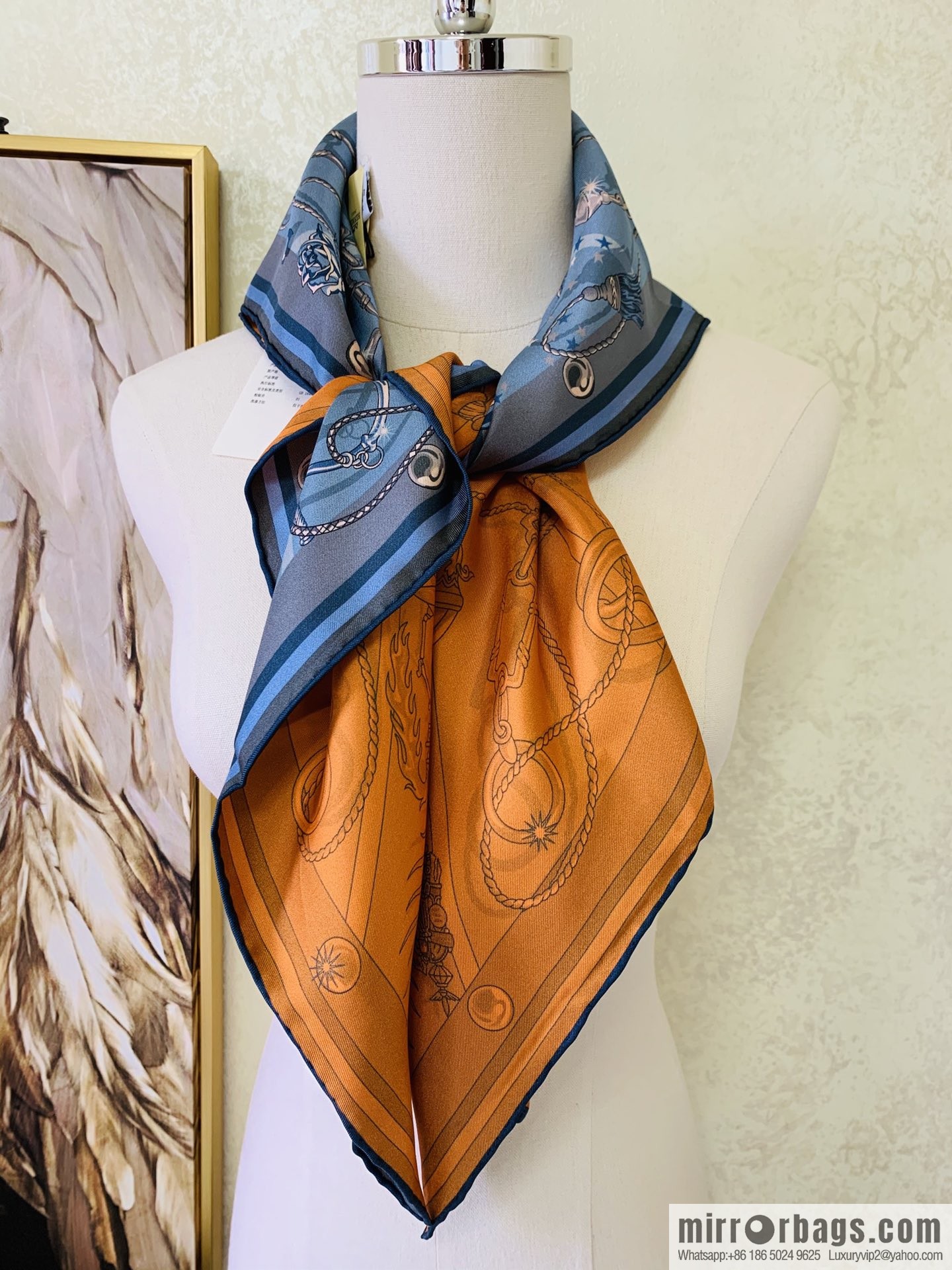 Hermes Hermes Skull Knight c'est la fete Double Sided Silk Scarf