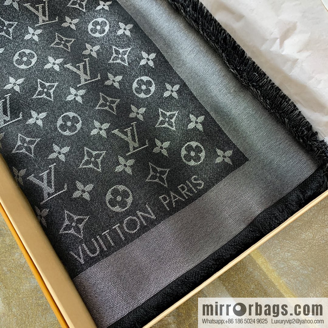 LV Louis Vuitton Shine Monogram Dyed Yarn Wire Blended Shawl M75122 M70805 M75120 M75121 M75123