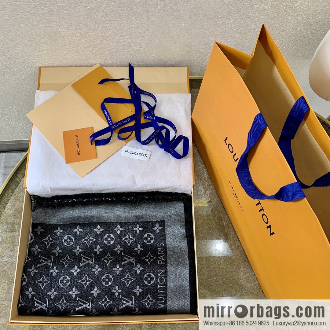 LV Louis Vuitton Shine Monogram Dyed Yarn Wire Blended Shawl M75122 M70805 M75120 M75121 M75123